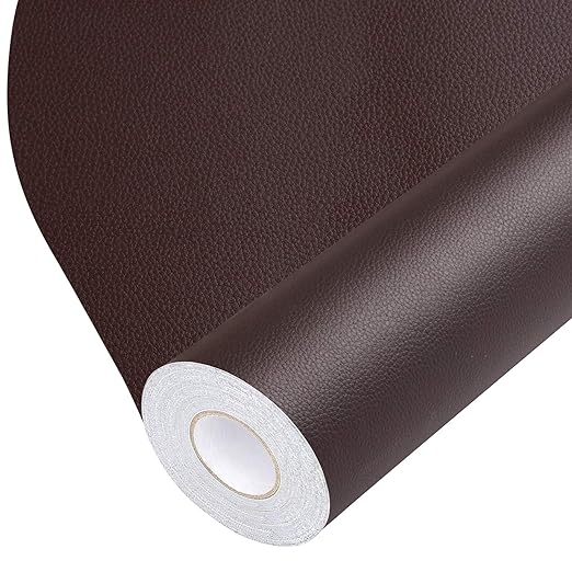 BSZHTECH Leather Repair Tape Self-Adhesive Leather Repair Patch for Couch Furniture Sofas Car Seats Advanced PU Vinyl Leather Repair Kit (Dark Brown, 17X118 inch)