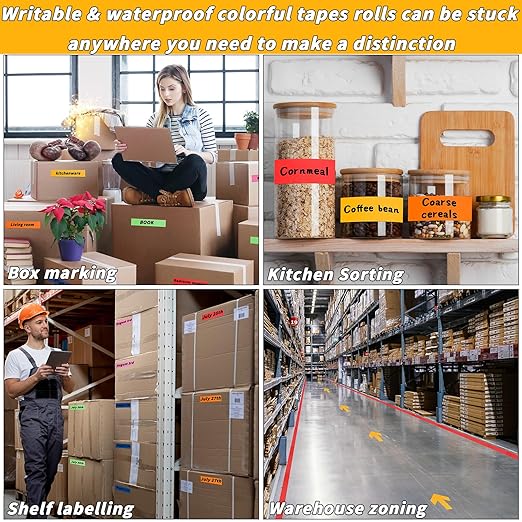 6 Pack Green Duct Tape Bulk Heavy Duty,1.88 Inches x 30 Yards,Strong Industrial Strength,Flexible,No Residue,Waterproof and Tear by Hand,Multi-Use for Indoor & Outdoor Repairs