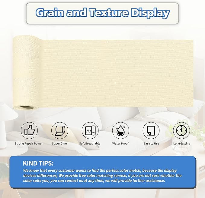 KING MOUNTAIN Canvas Repair Tape,Outdoor Gear Patch, 4×63 Inches,Waterproof,Self-Adhesive for Repairing Boat Covers,Sun Shades,Sofas,Tents,Lounge Chairs,Awnings (Beige1.0)