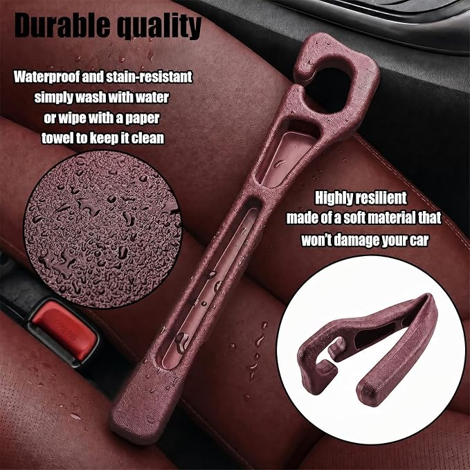 2PCS Car Seat Gap Filler, PU Leather Seat Gap Filler Strip, Anti-Drop Car Seat Gap Plug Catcher, Car Gap Seat Filler Between Seats for Cars SUVs Trucks (Red)