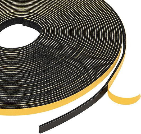 Yotache Weather Stripping (.25) 1/4 Inch Wide X 1/16 Inch Thick, Thin Foam Seal Gasket Tape for Speaker, Window, Dashboard, Sliding Door Jamb, 33 Ft Length