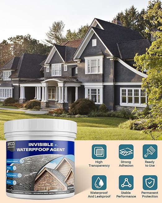 Transparent Waterproof Sealant,35oz Clear Transparent Waterproof Coating,Liquid Invisible Water Proof Agent for Roofs Walls,Garden,Bathroom,Kitchen Indoor & Outdoor Water Proof Sealant