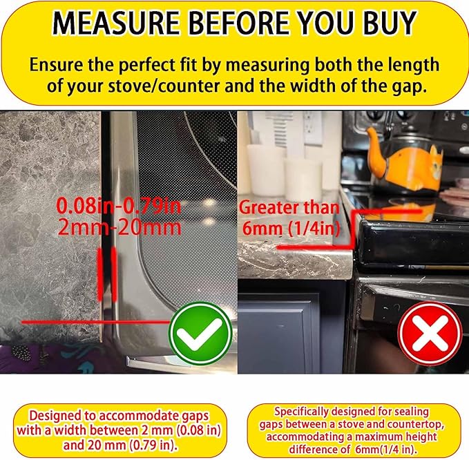 2 Pack Flexible Kitchen Stove Gap Covers, Silicone Gap Fillers Between Counter and Stovetop,Washer, Oven, Dryer, Easy to Wipe, Food grade silicone material (White,21in)