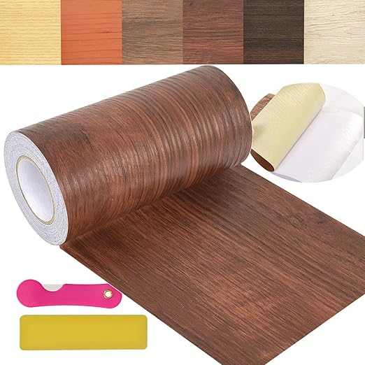 Wood Grain Repair Tape, 5.9 inch X 32ft Self Adhesive Wood Colored Tape for Tables, Chairs, Baseboards, Doors, Windows, Floors, Handicraft DIY.
