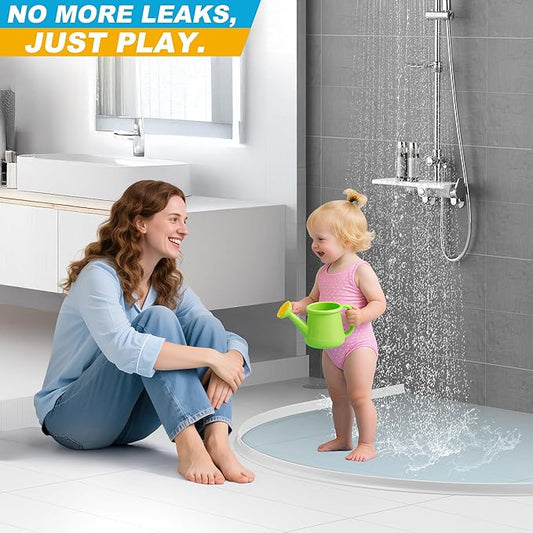 39Inch Shower Threshold Water Dam, Self-Adhesive Silicone Shower Barrier Water Stopper Shower Door Bottom Seal Strip Shower Splash Guard for Bathroom Kitchen Bathtub