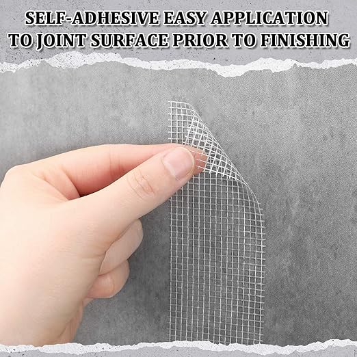 150 ft x 2 Inch Cement Board Joint Tape Self Adhesive Durable Gray Fiberglass Mesh Drywall Mesh Repair Tape for Cement Board Joints Repairing, Sealing and Strengthening