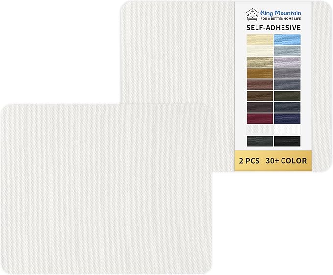 KING MOUNTAIN Canvas Repair Patch 9 x11 Inch 2 Pcs Self-Adhesive Waterproof Fabric Patch for Sofas, Tents, Furniture,Tote Bags, Car Seats (White1.0)