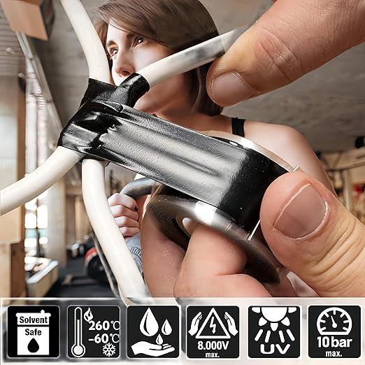 Silicone Rubber Tape, Clear 2-Inch x 36-Feet, Adhesive Tape for Plumbing, Waterproof, Heat Resistant, Self-Fusing, Electrically Insulating, Hand Tool Grip