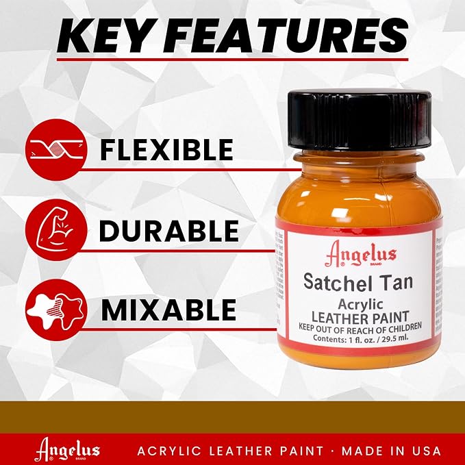Angelus Acrylic Leather Paint, 1 Fl Oz (Pack of 1), Satchel Tan