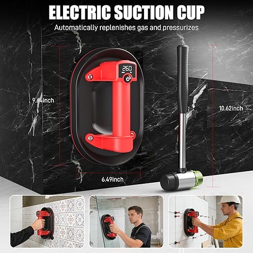 Electric Suction Cup Floor Gap Repair, Flooring Tools for Gap Fixing and Repair, for Laminate Vinyl Hardwood Plank, Professional Installation Kit with Automatic Suction Grabber to Fix Gaps Easily