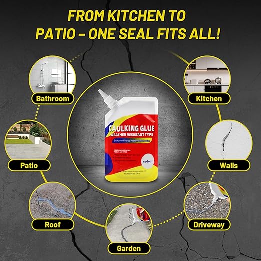 Concrete Crack Filler, Concrete Caulking Adhesive, Quick-Drying Sealant for Professionals, Heavy-Duty Crack Filler for Driveway, Caulking Glue Weather Resistant Type(3PCS)