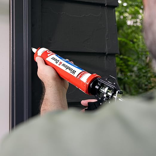 Red Devil 0846 Window & Door Silicone Acrylic Caulk, White, 100% Waterproof, Paintable, 10.1 oz, Pack of 1, Made in USA