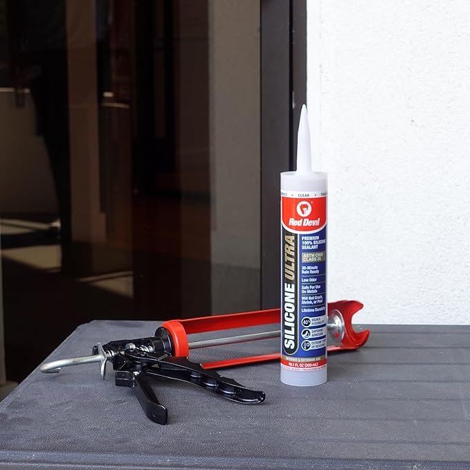 Red Devil 0787 Silicone Ultra 100% RTV Silicone Sealant, 10.1 oz., Clear, 12 Pack