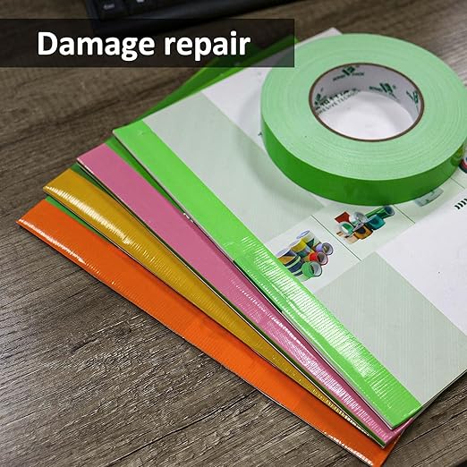 BOMEI PACK Green Duct Tape 1inch, Heavy Duty Strong Waterproof Industrial Color Duct Tape 9.0mil x 60yds for Packing and Repairing