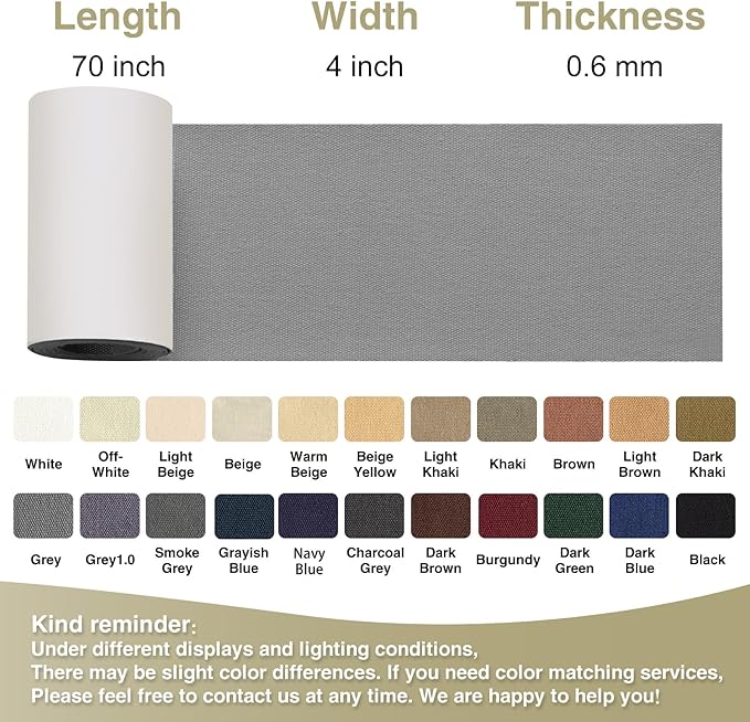 Gheeidau Canvas Repair Tape 4×70 Inch Waterproof Self-Adhesive Fabric Repair Patch for Repairing Boat Covers,Tents,Patio Umbrellas,Car Seats,Luggage,Sofas.(Smoky Grey)