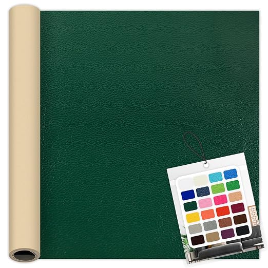 Olive Green Leather Repair Patch, 39.3 x 19.6 Inch Self Adhesive Leather Repair Tape, Large Vinyl Leather Repair Kit for Furniture, Car Seats, Sofats, Couch, Office Chair