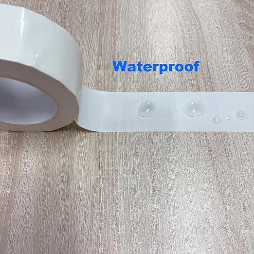 White Duct Tape Heavy Duty Waterproof, 2 Inches x 32 Yards, Strong, Durable, Easy-Tear by Hand, Residue-Free for Home Repairs, Fixed Carpet Edge, DIY Projects