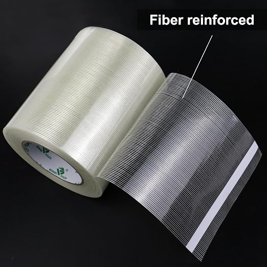 BOMEI PACK Wide Strapping Tape 6Inch, Heavy Duty Reinforced Packing Tape, Fiberglass Filament Tape 60yds 5.5Mil
