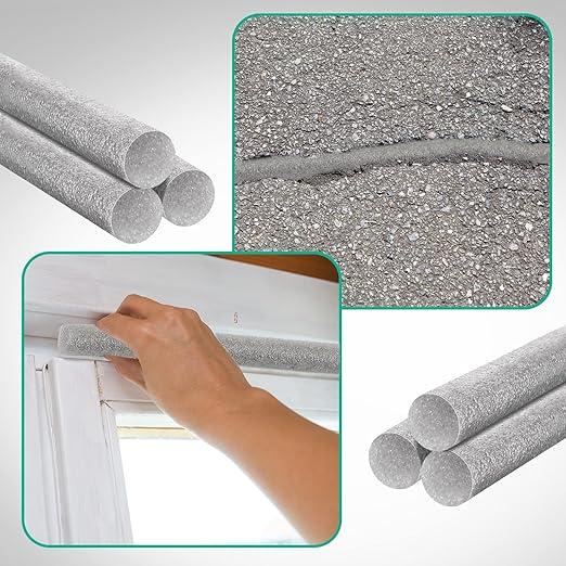 Tondiamo Caulk Saver Foam Backer Rod Gap Filler Concrete Rope Caulk Gray Sealant Backing Rod for Fence Wall Gap Floor Window Door Windproof Home Repairing(3/8 Inch x 50 Ft)