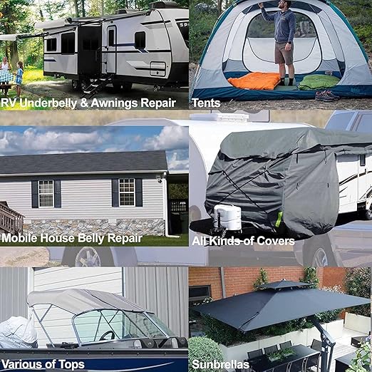 White Repair Tape - 8" x 30 Feet Tent Repair Tape RV Awning Strong Adhesive Waterproof Tarp Repair kit for Indoor/Outdoor Use, RV, Boat Etc.