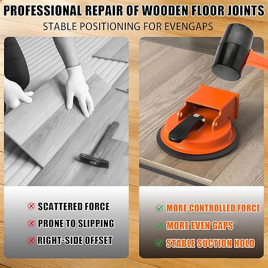 2026 Upgraded Floor Gap Fixer Tool, Heavy Duty Suction Cup Floor Gap Repair Tool, Flooring Gap Puller for Laminate, Vinyl, Wood & Tile Flooring Installation