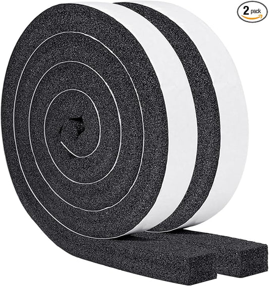 Yotache Air Conditioner Window Seal Kit - 1"x1" High Resilience Weather Stripping Foam Tape for AC Windows & Door Insulation, Noise Reducing, Air Leak Proof, 13Ft Long (6.5Ft x 2 Rolls, Black)