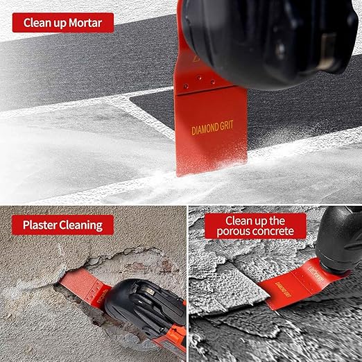 Litorange 4 Pcs Diamond Oscillating Blades, Oscillating Multi Tool Diamond Saw Blades for Grout Removal, Flush Cut, Cleaning Mortar