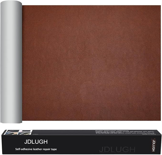 JDLUGH Sofa Leather Repair Patch Tape, Large Self Adhesive Couch, Car Seat, Office Chair, Leather Furniture, Vinyl Repair Patch Kit for Furniture (15x60 Inch, Brown)