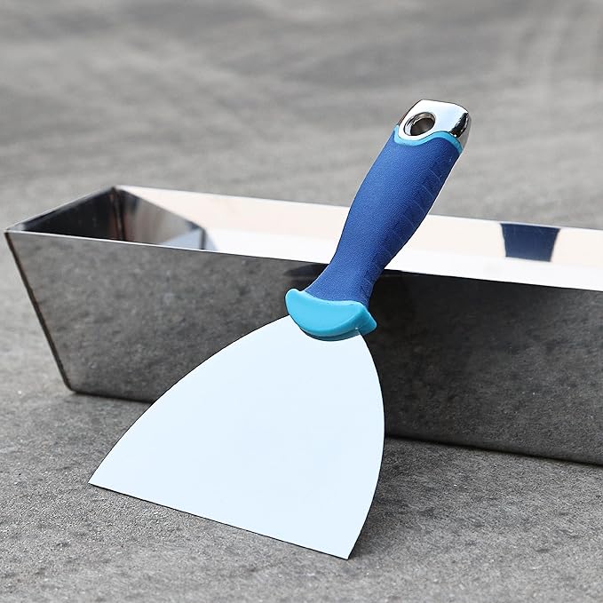 Bates- Putty Knife, 6 Inch, Carbon Steel, Flexible, Metal Scraper with Hammer End, Spackle Knife, Drywall Spackle, Metal Paint Scraper Tool, Putty Knife Scraper, Wall Scraper, Putty Scraper