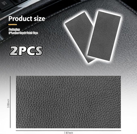 2PCS 8×4 Inch PU Leather Patch for Car Seat Repair,Self-Adhesive Leather Repair Patch Tape Vinyl Repairs Kit,Portable Car Leathers Repairs Kit (Gray)