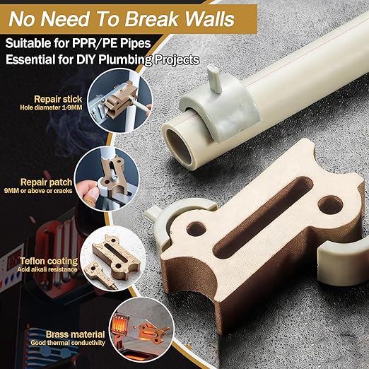 Water Pipe Repair Tool Kits, 1/2 Inch,3/4 Inch Water Pipe Repair Universal Set, Suitable for Cracks and Holes On PPR PE PVC Water Supply and Drainage Pipes in Homes Decoration Garden Irrigation.
