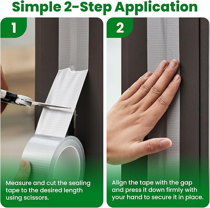 ECOHomes Window Weather Sealing Tape | Winter Weather Stripping Tape to Block Cold Drafts Through Window Gaps and AC Units, Insulation Seal and Draft Blocker for Home (2 Inch by 90 FT, Grey)