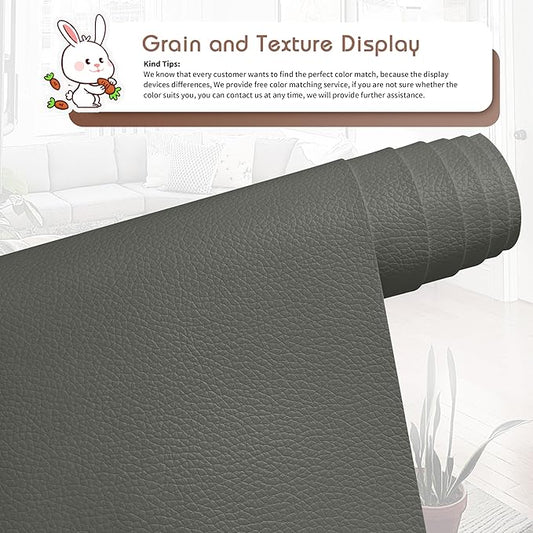 KING MOUNTAIN Leather Repair Patch,12 x 60 Inches self Adhesive Leather Repair Tape for Damaged Leather Furniture, Sofa Seating,Car Seats, Leather Goods（Gray）