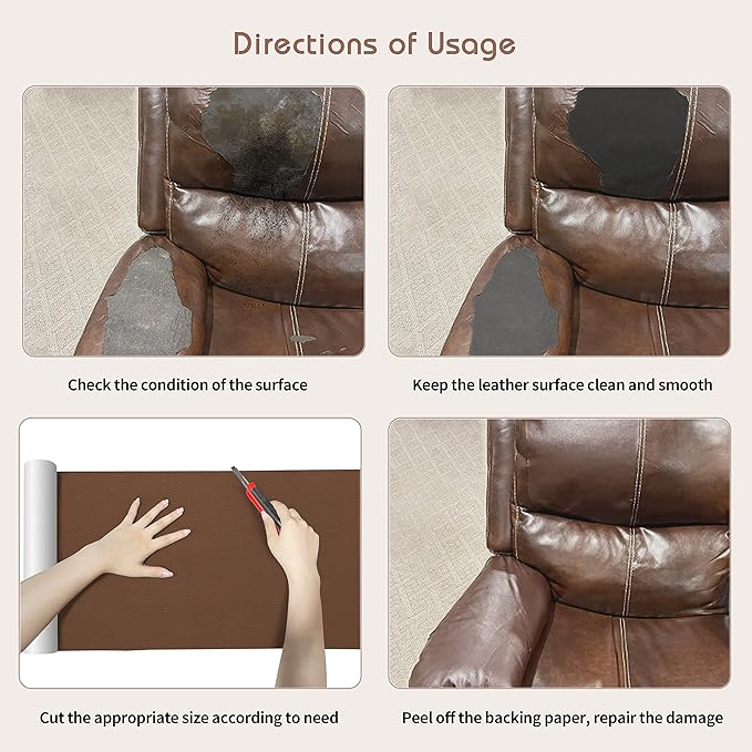 KING MOUNTAIN Leather Repair Patch,16 x 60 Inches self Adhesive Leather Repair Tape for Damaged Leather Furniture, Sofa Seating,Car Seats, Leather Goods(Black)