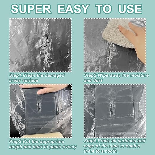 4Inch Heavy Duty Greenhouse Repair Tape 6.3Mil Thick 108Ft-UV & Waterproof PE Patch Tape for Greenhouse Plastic Film,Tents,Tarps-Instantly Fix Holes&Tears,-40°F to 190°F