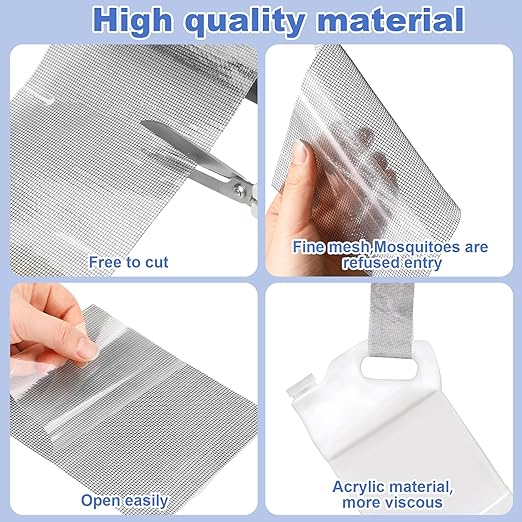 CroBlissful Extra Wide 12 inch x 20 ft Window Screen Tape Mesh Repair Strong Adhesive Waterproof Fiberglass Screen Repair Kit Patch for Window Door Tears Holes(Black)