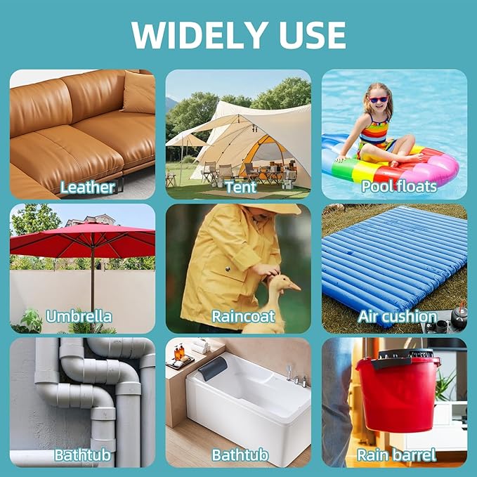 Waterproof Repair Tape,Clear Inflatable Patch Repair Kit for Tent Fabric Awning RV Roof Underbelly Tarp Sail and Boat Cover Outdoor Repair Patch