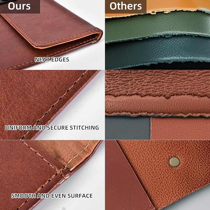 Brown PU Leather Thick File Folder, Snap Closure File Organizer, Thickened Important Document Folder with Pockets, Document Organizer, Laptop Sleeve Notebook Case, A4 Envelopes Filing Folder