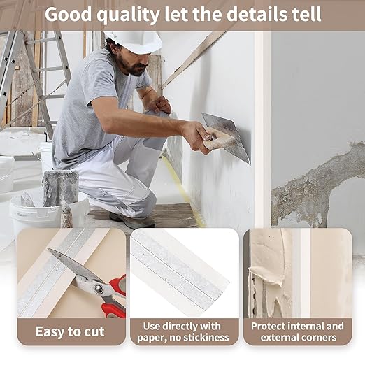 100 Feet by 2 Inch Reinforced Corner Drywall Tape - Inside & Outside Corner Tape for Wall Crack Repair