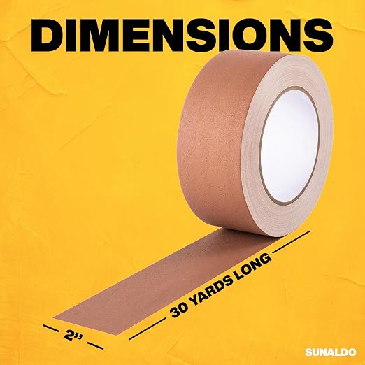 Gaffers Tape Heavy Duty, Easy to Rip, Residue-Free Professional Grade Floor Tape for Electrical Cords, Matte Finish Non Reflective, Weather Resistant (6, Brown, 2" x 30 Yards)
