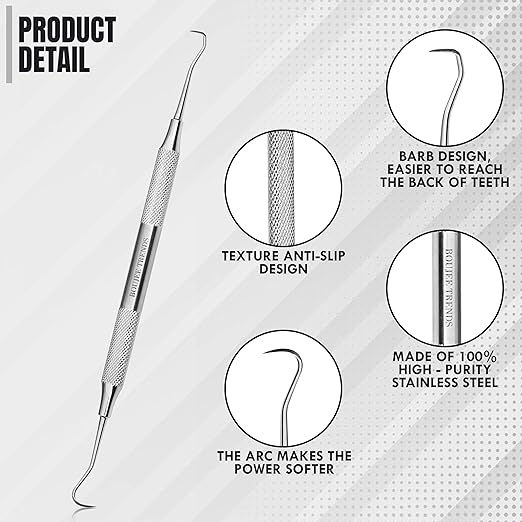 Professional Dental Tools |Tartar Scraper for Dentist, Personal Use and Pets | Plaque Remover for Teeth, Premium Oral Care Double Ended Hollow Scaler | U5/33 Japanese Stainless Steel