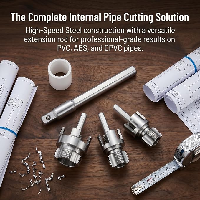 6 in 1 PVC Pipe Threading Tool – Reinforced Hardened Alloy Internal & External Threader Kit for 1/2", 3/4", 1" Pipes, No Chipping No Slippage – Pro Plumbing Tool for DIY Repairs