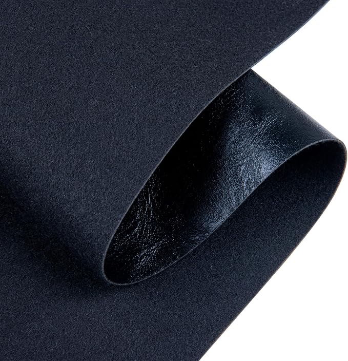 Faux Leather Fabric Sheet, 12 x 54 Inches, Texture Synthetic Material for DIY Crafts, Leather earings,Upholstery, Automotive, Sofa Projects Individual 1/3 Yard Cut (Black, 1/3 Yard)