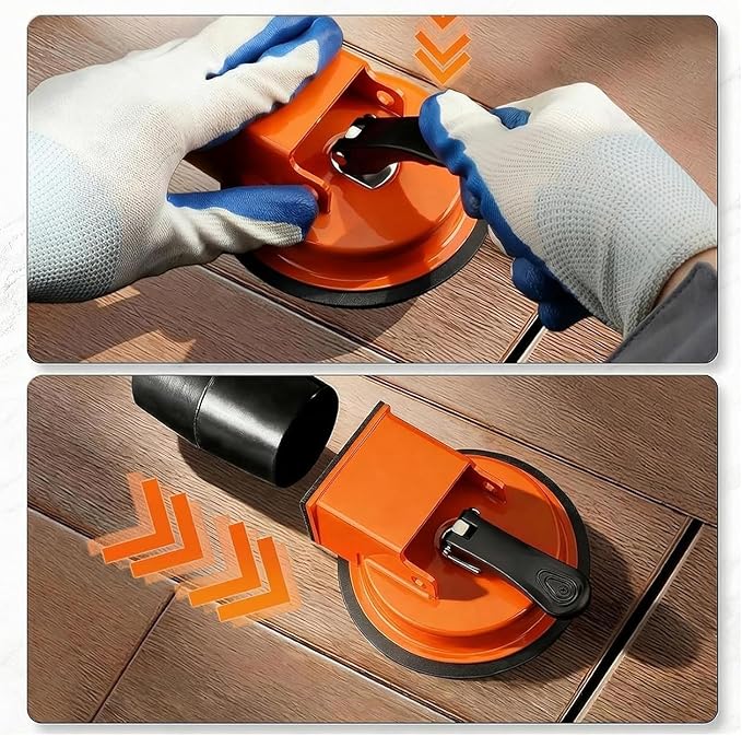 Floor Gap Fixer Tool, Carbon Steel Suction Cup Laminate Flooring Repair Tool for Wood/Vinyl Planks, Adjustable Height Seam Closer for 4.5+ Inch Wide Floors, Close Unsightly Seams
