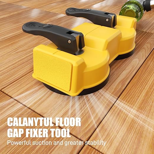 Floor Gap Fixer Tool Kit, Dual Head Double Suction Cups with Mallet & 4 Pads for Laminate Vinyl Hardwood Floor Installation Repair Tile, 2 Way Striking Design for Tight Spaces