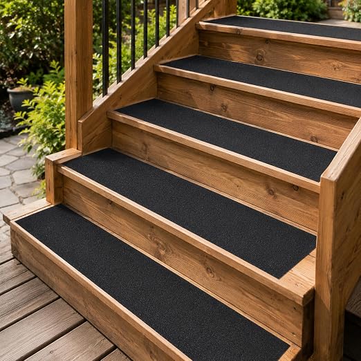 Black Anti Slip Tape 10in x 20ft, 80 Grit Waterproof Non Skid Grip Tape Roll for Stairs, Decks, Boat Decks, Ramps, Indoor & Outdoor Use