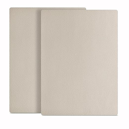 ILOFRI Leather Repair Patch 8x11 inch 2 Pcs, Durable Self Adhesive Vinyl and Leather Repair Kit for Couch, Car Seats, Boat Seat, Furniture, Upholstery, Auto Interior, Sofa, Chair - Ivory