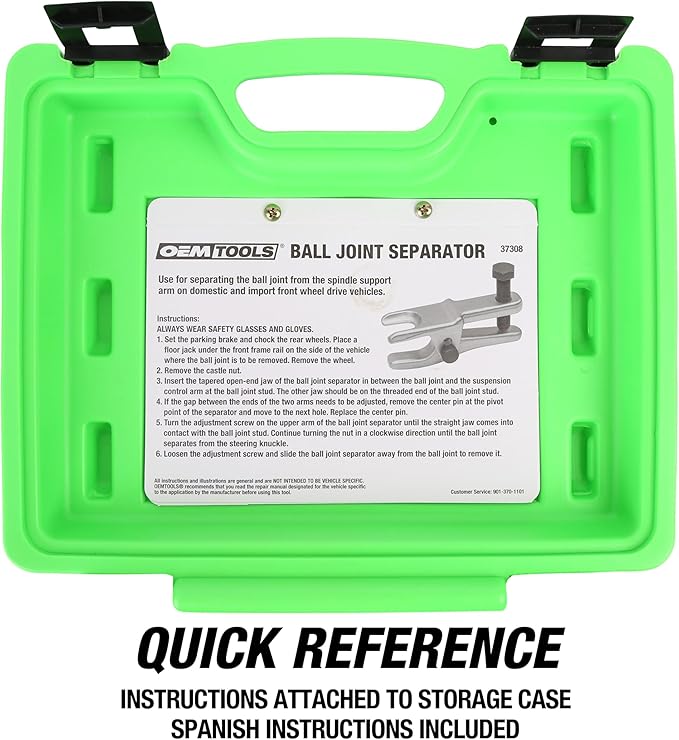 OEMTOOLS 37308 Ball Joint Separator, Adjustable 1 1/8 to 2 1/8 Inch Range, 3/4 Inch Forcing Bolt, Easy Puller Tool for Front Wheel Drive Vehicles