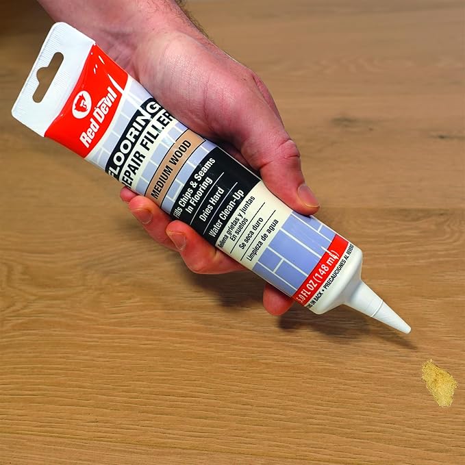 Red Devil 056025 Flooring Repair Filler, 5 oz., Medium Wood, 4 Pack
