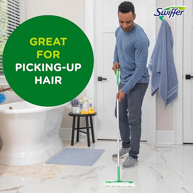 Swiffer Sweep + Mop, Dry Pads Refill, Floor Cleaner for Dirt, Dust, Hair, Cleaning Cloths for Mopping Home, Bathroom, Kitchen, Dust Mop, Floor Duster, Lavender, 52ct (Pack of 3)
